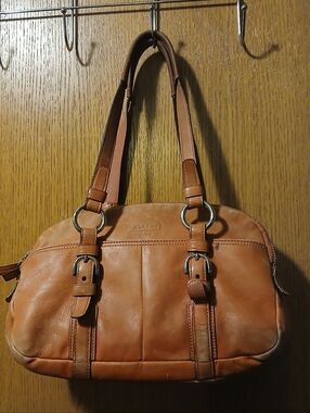 Authentic COACH Madison Sabrina Leather Satchel Handbag Tan J0893-12095